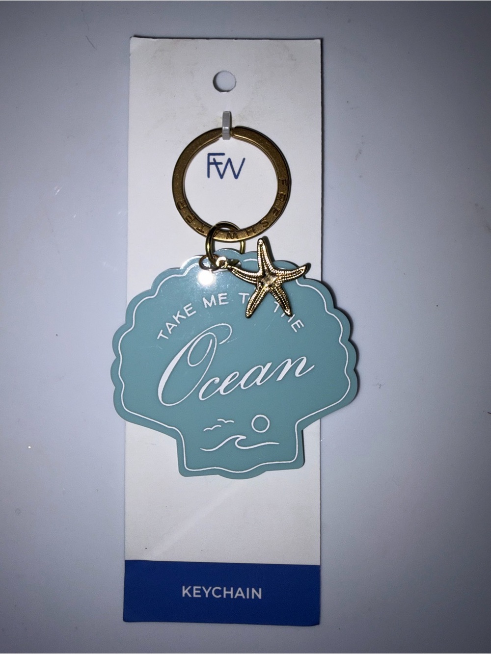 Freshwater Curated Goods "Take Me to the Ocean" seashell keychain